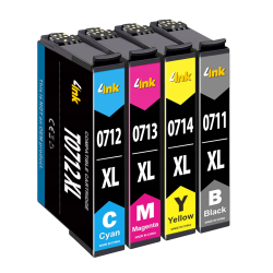 Zestaw tuszy INQ T0711/ T0712/ T0713/ T0714 CMYK do Epson DX4050/ DX5050/ DX6050/ DX7400/ 9450 zamiennik